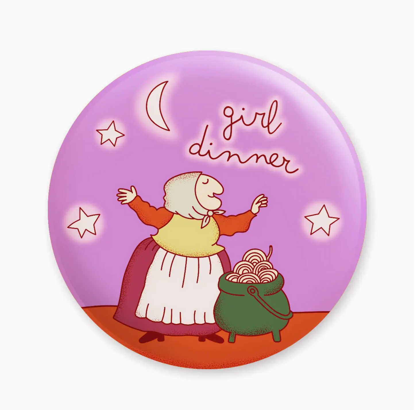 Girl Dinner Italian Grandma Button