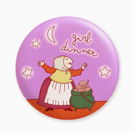Girl Dinner Italian Grandma Button