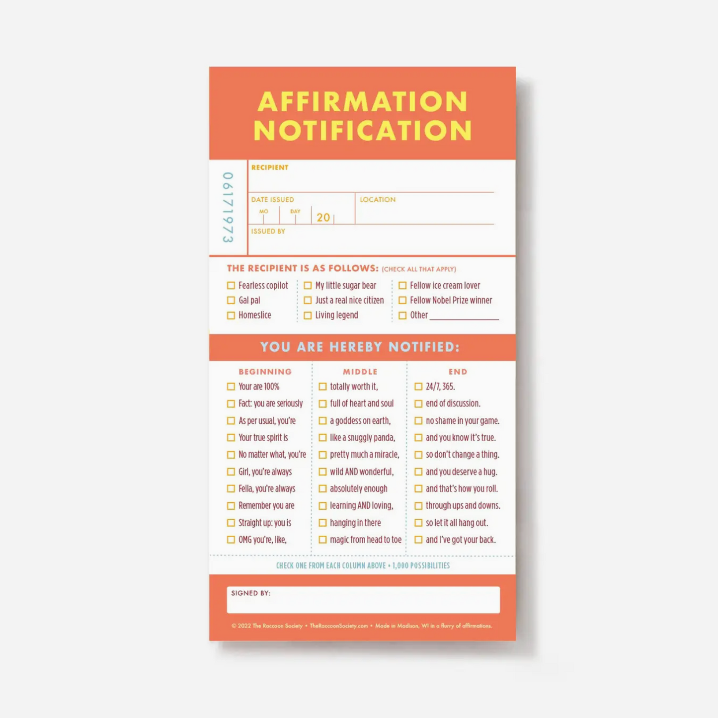 Affirmations Notification Notepad - 40 sheets