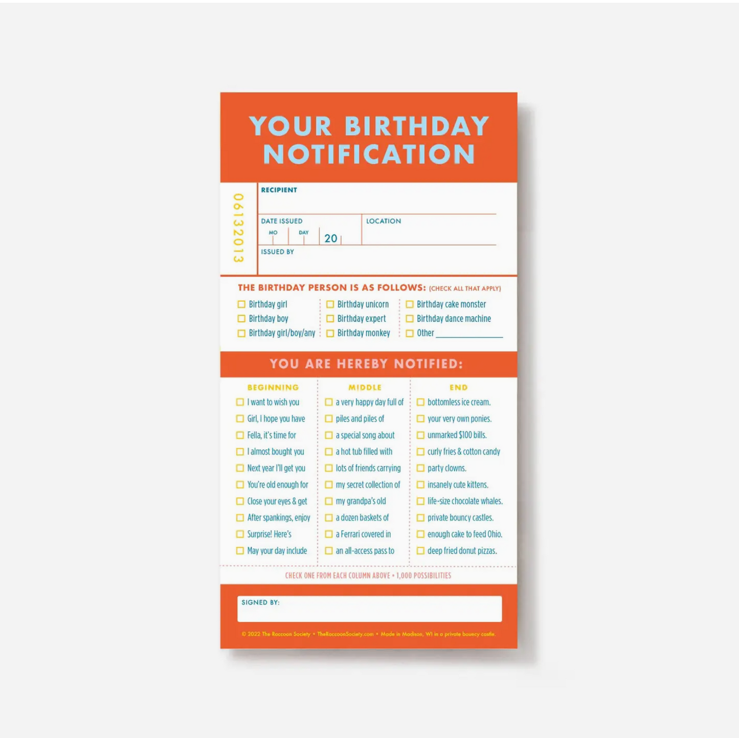 Your Birthday Notification Notepad - 40 sheets