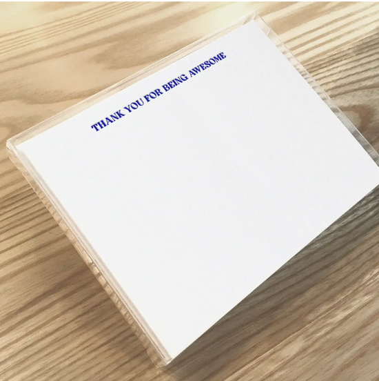 Thank You For Being Awesome Letterpress Boxed Note Sets - 12 cards