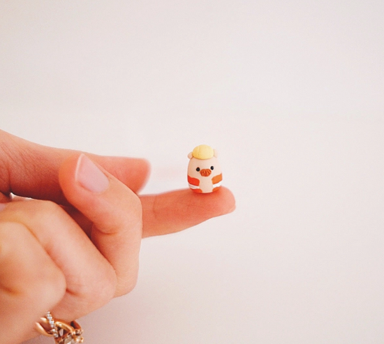 Construction Hammy Clay Buddy | Handmade Miniature Desk Figurine