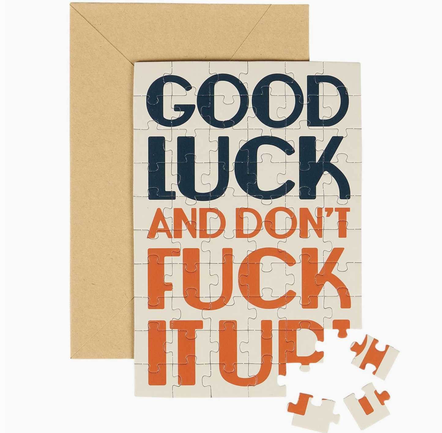 Good Luck And Don't Fuck It Up Puzzle Card