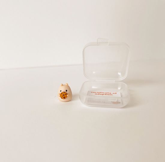 Cookie Hammy Clay Buddy | Handmade Miniature Desk Figurine