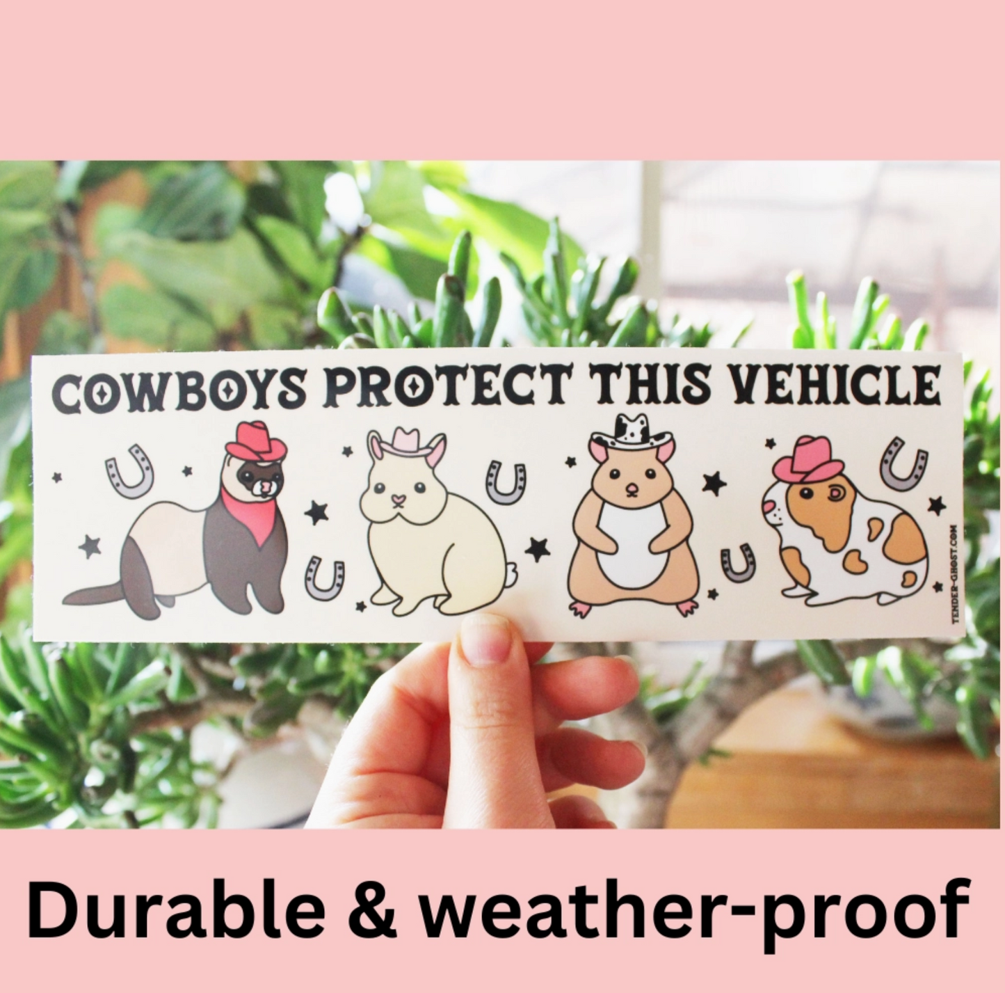 Cowboys Protect This Vehicle Bumper Sticker