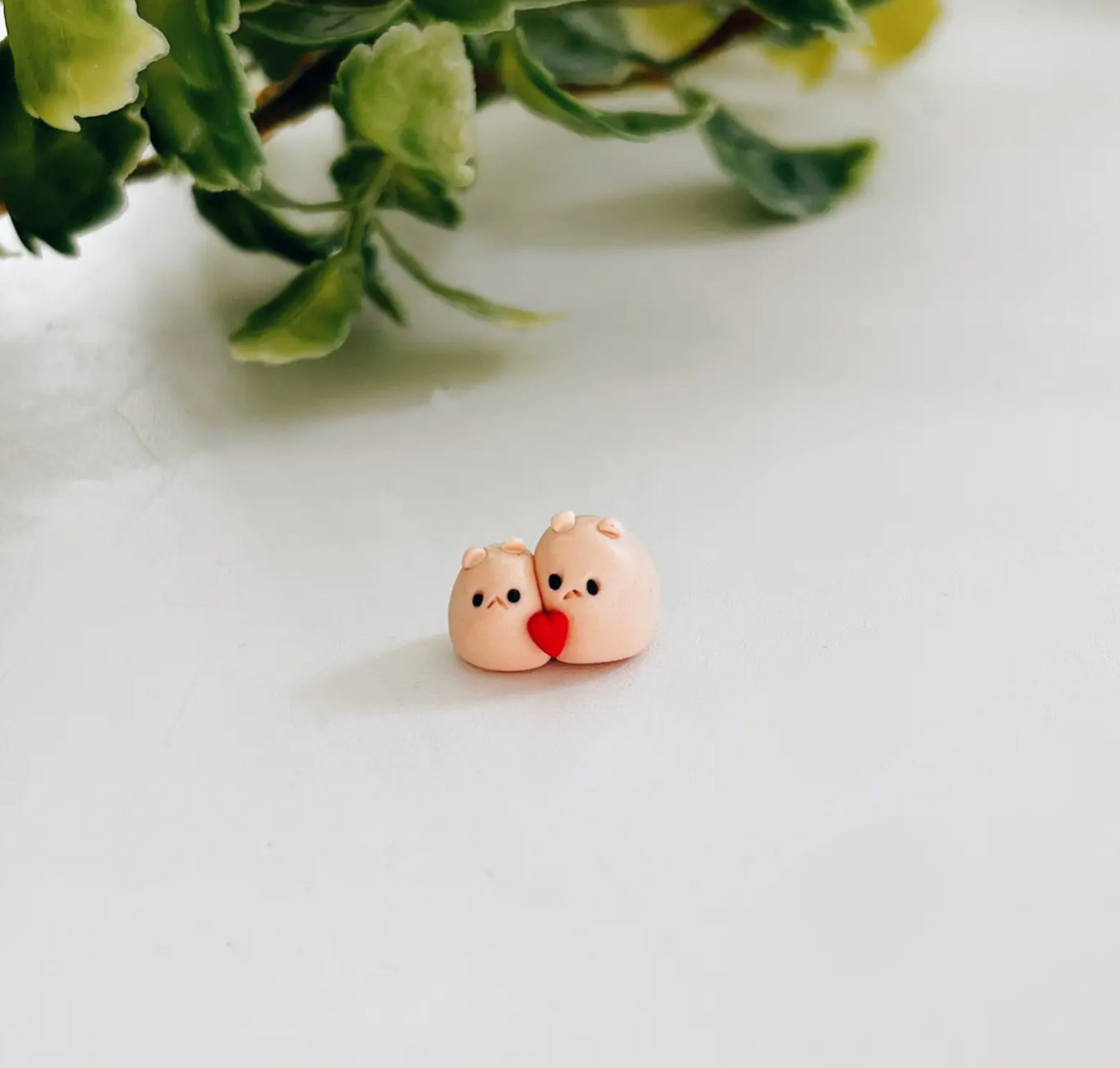 Hammies in Love Clay Buddy | Handmade Miniature Desk Figurine