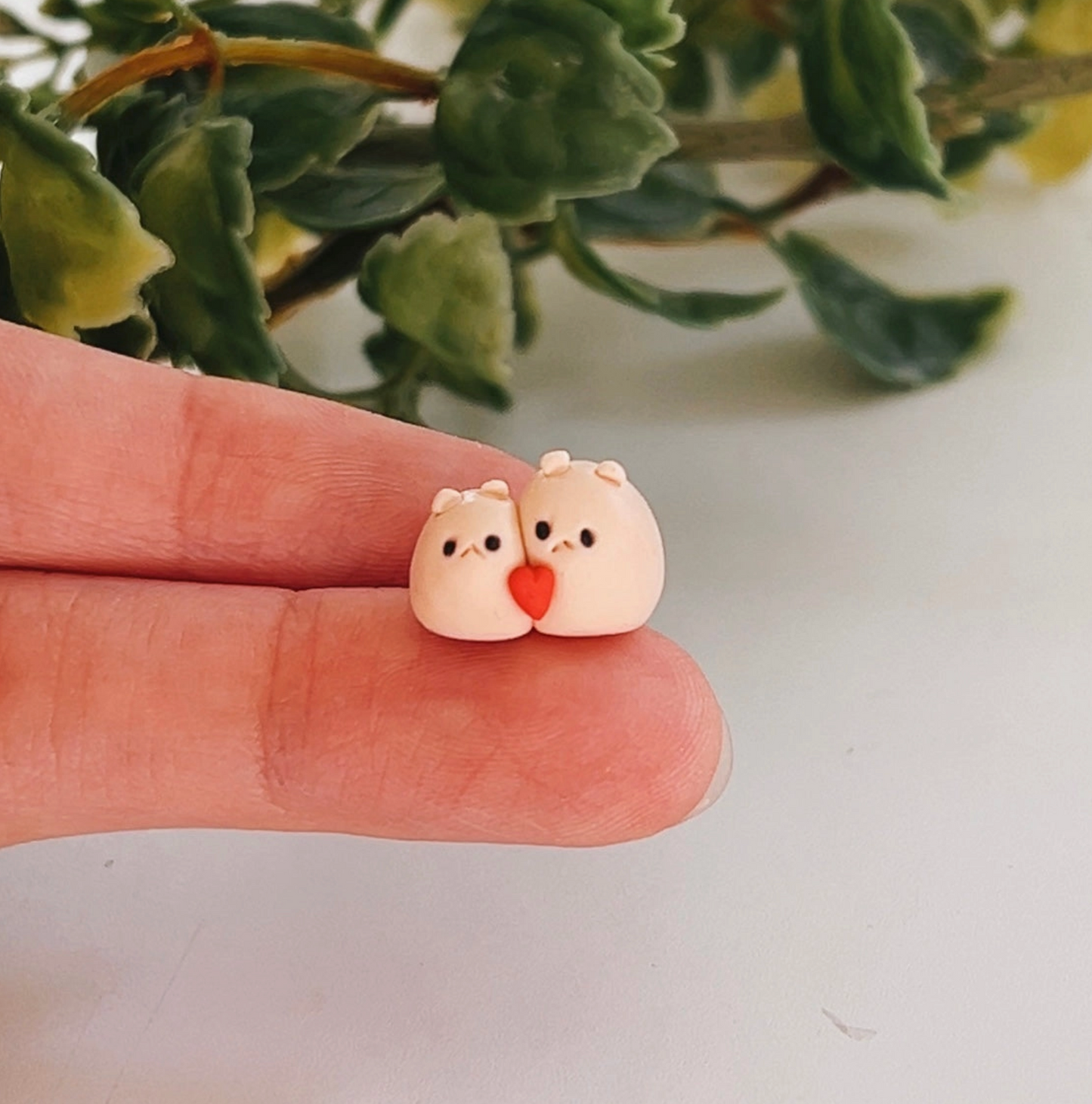 Hammies in Love Clay Buddy | Handmade Miniature Desk Figurine
