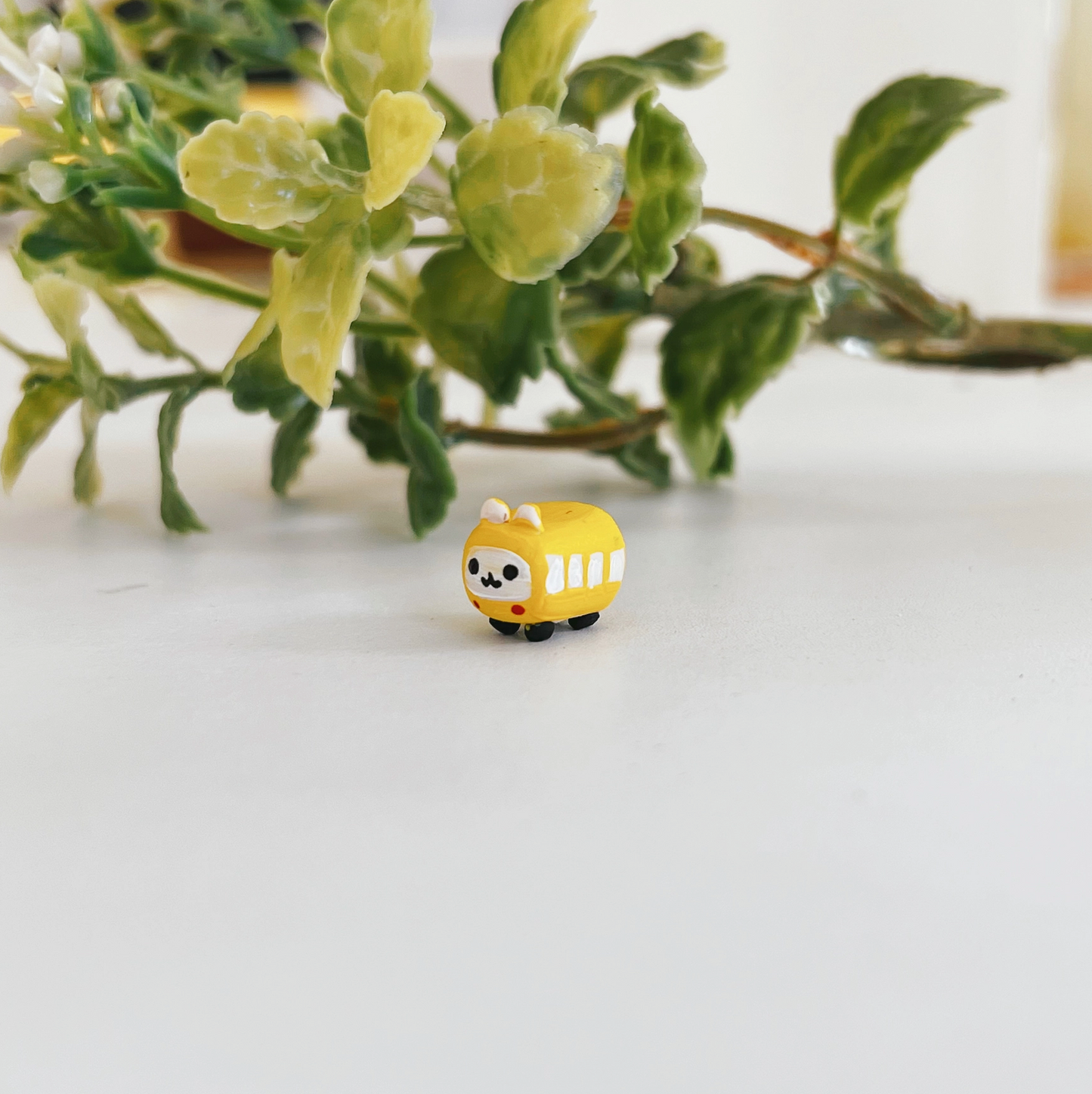 Hamsterville School Bus Clay Buddy | Handmade Miniature Desk Figurine