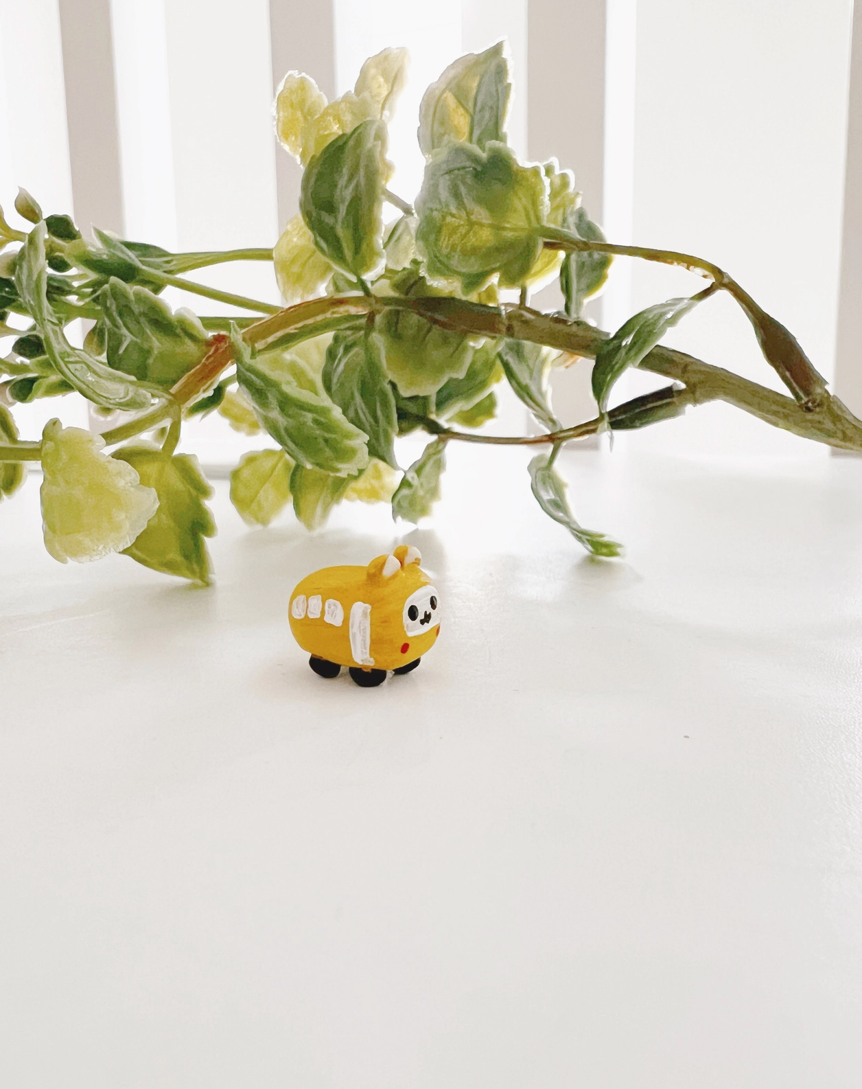 Hamsterville School Bus Clay Buddy | Handmade Miniature Desk Figurine