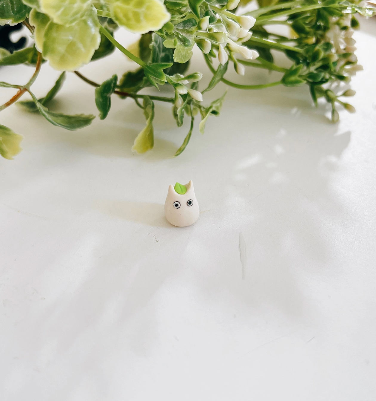 Mini Totoro Polymer Clay Buddy | Handmade Miniature Desk Figurine