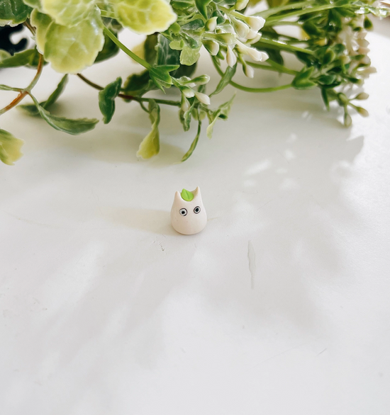 Mini Totoro Polymer Clay Buddy | Handmade Miniature Desk Figurine