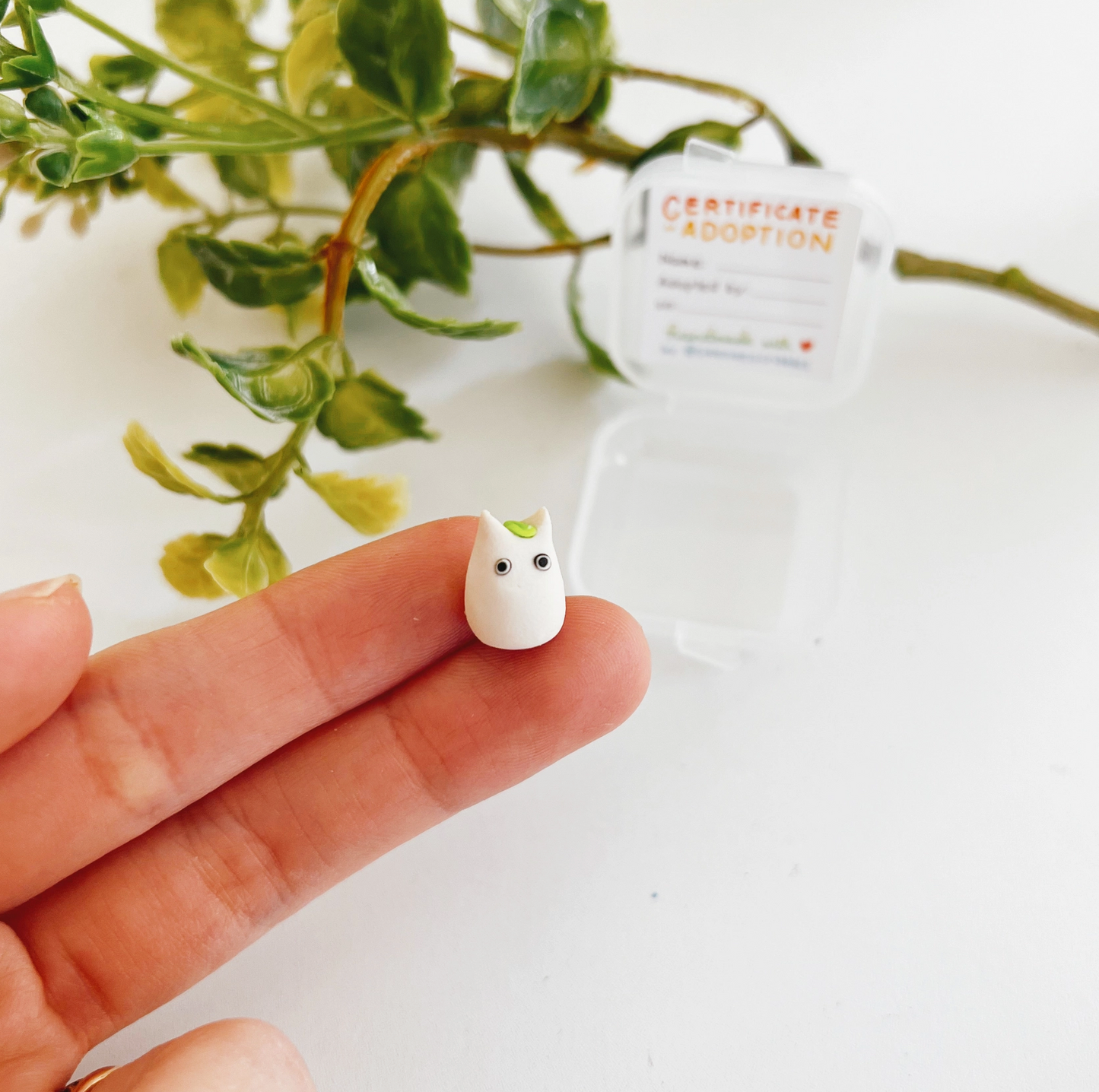 Mini Totoro Polymer Clay Buddy | Handmade Miniature Desk Figurine