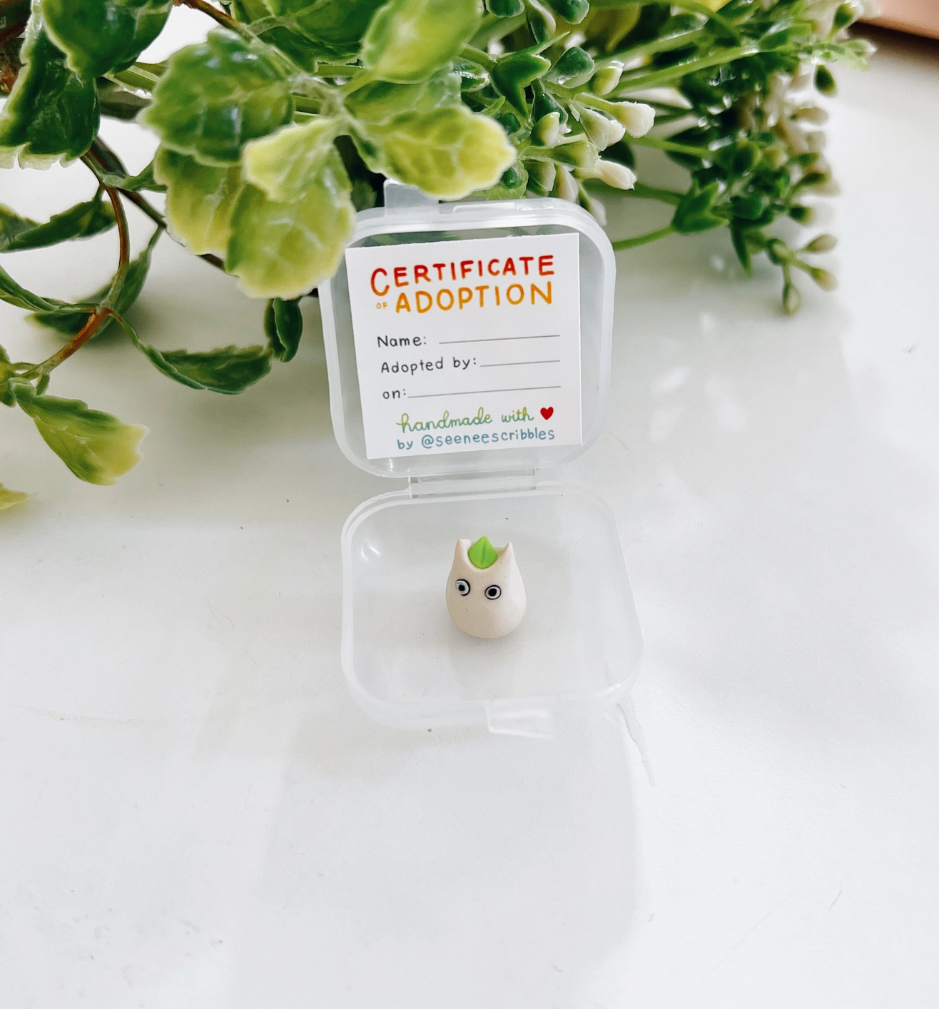 Mini Totoro Polymer Clay Buddy | Handmade Miniature Desk Figurine