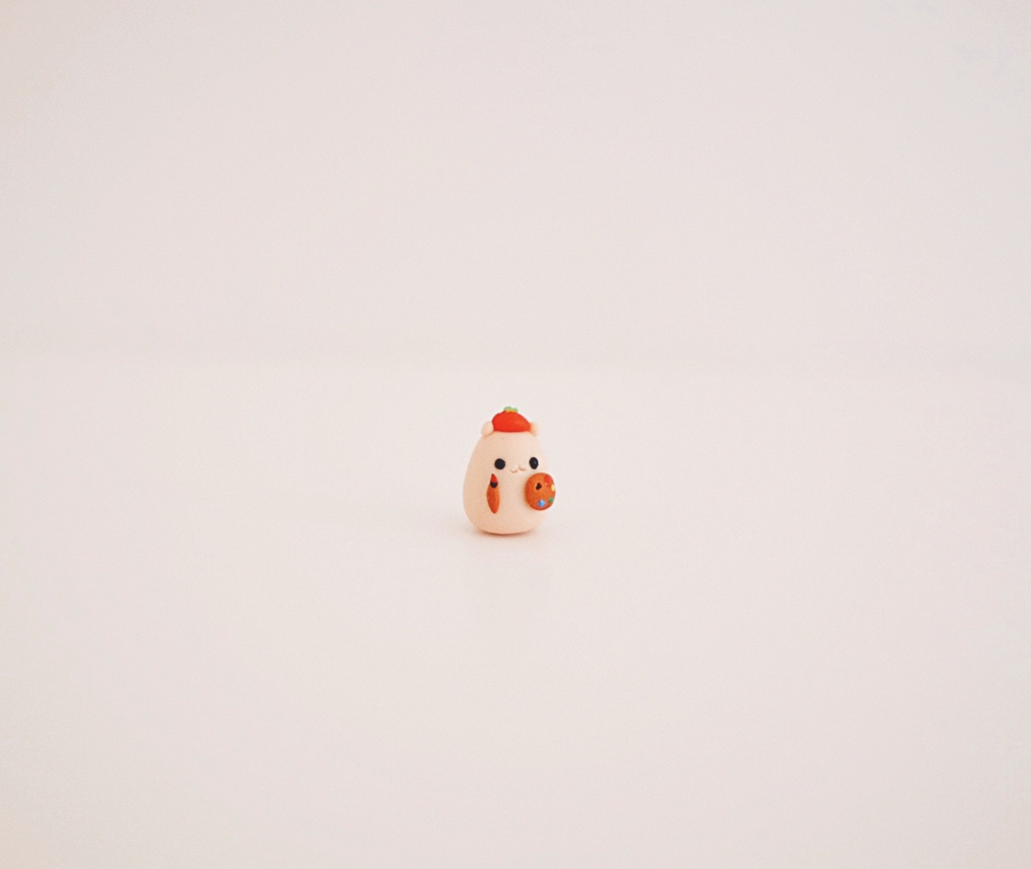 Painter Hammy Clay Buddy | Handmade Miniature Desk Figurine