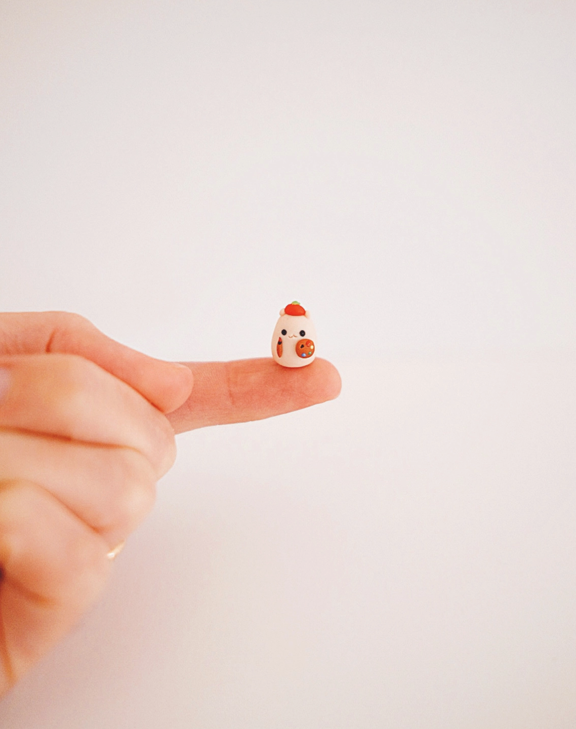 Painter Hammy Clay Buddy | Handmade Miniature Desk Figurine