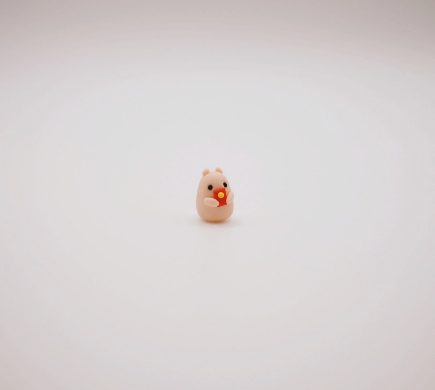 Red Envelope Hammy Clay Buddy | Handmade Miniature Desk Figurine