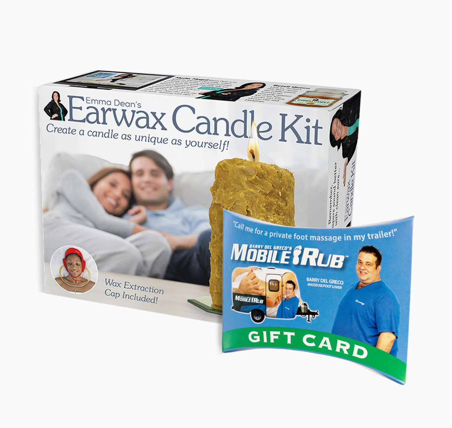 Small Prank Gift Box Earwax Candle Kit + Mobile Rub Gift Card Holder