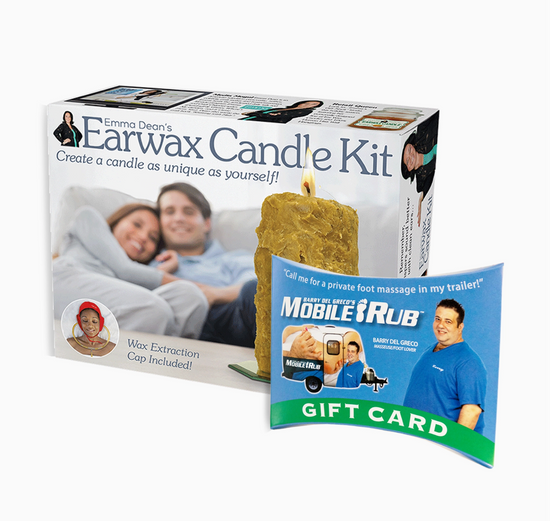 Small Prank Gift Box Earwax Candle Kit + Mobile Rub Gift Card Holder