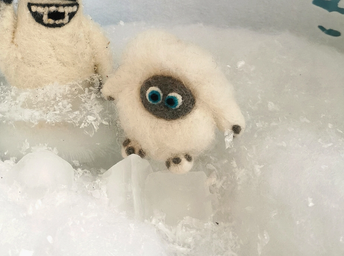 Handmade Felt Baby Yeti Hanging Decoration