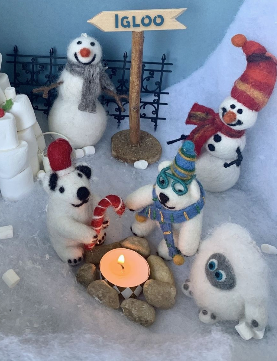 Handmade Felt Baby Yeti Hanging Decoration