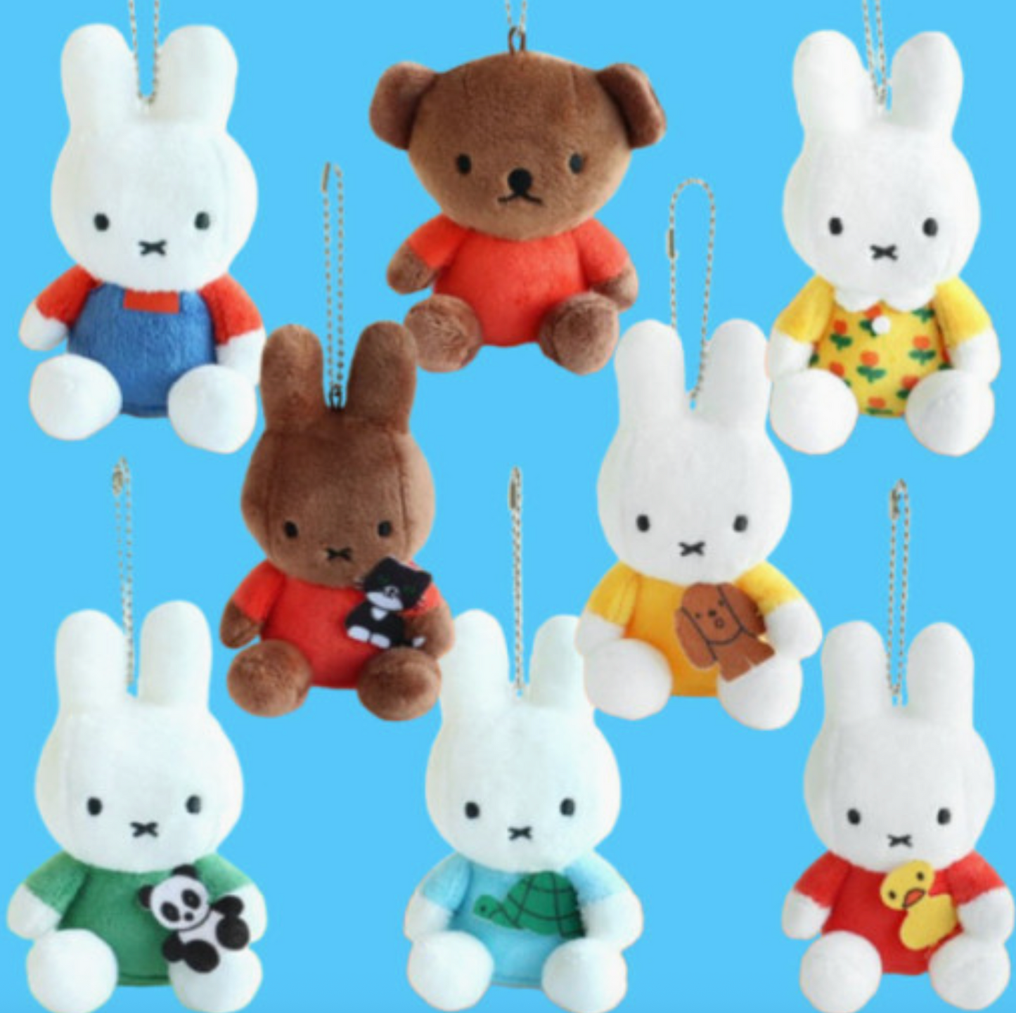 Limited Edition Officially Licensed Miffy Plush with Animal Keychain Bag Charm (Surprise Pull)
