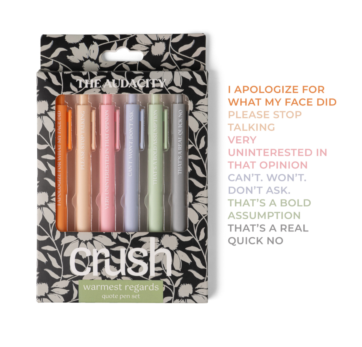 Warmest Regards Quote Pen Set - 6 pens