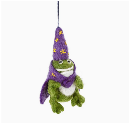 Wizard Frog Handmade Felt Hanging Decoration