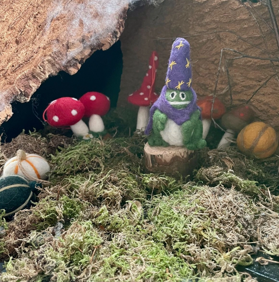 Wizard Frog Handmade Felt Hanging Decoration