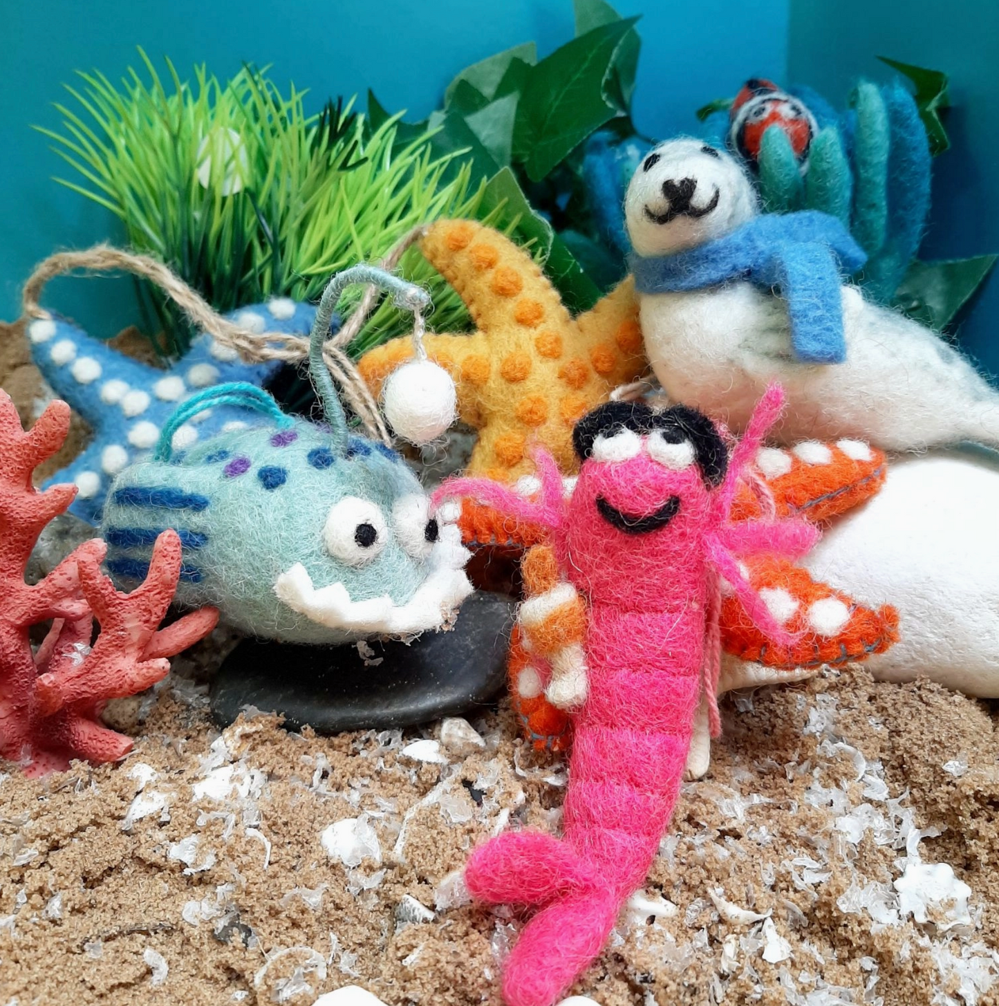 Finnigan the Fish Handmade Felt Hanging Decoration
