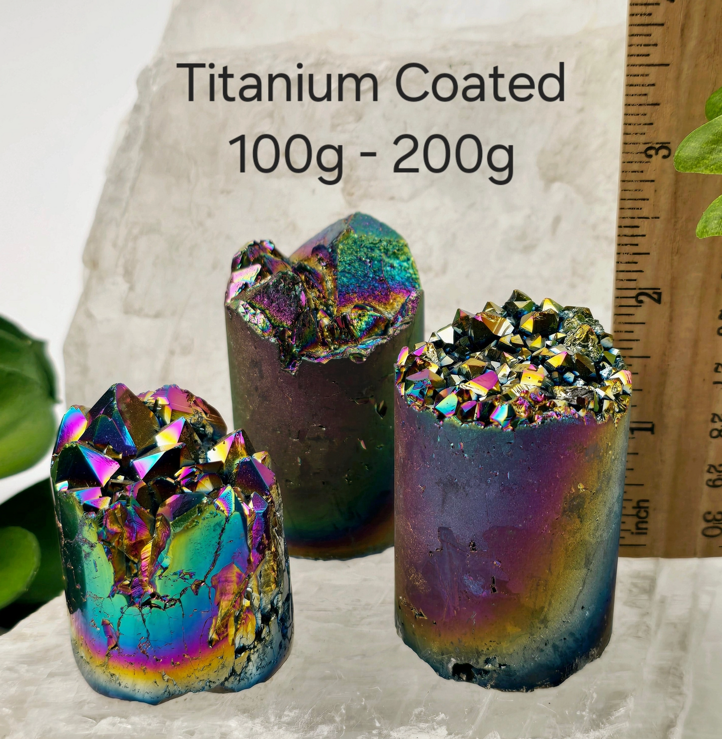 Amethyst Crystal Cluster Cylinder - Titanium Coated or Angel Aura - By Weight - You Choose Finish