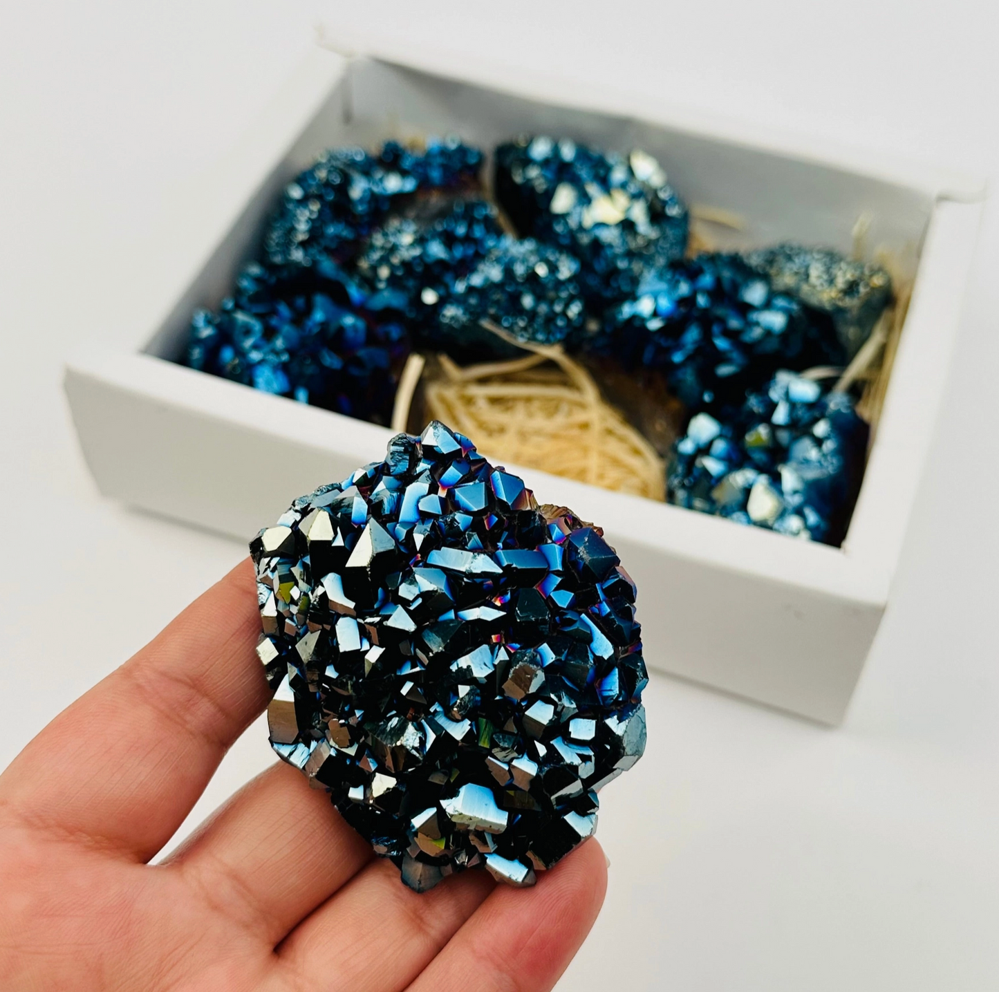 Amethyst Mystic Blue Titanium Crystal - Surprise Pick
