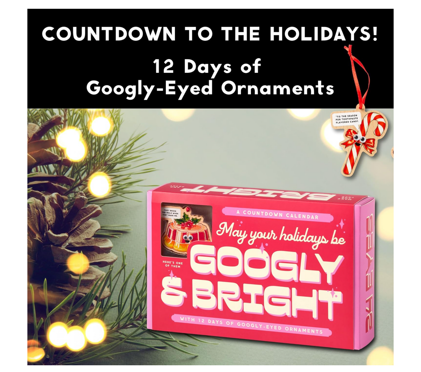 Brass Monkey Googly Food – 12 Days Googly Food Ornament Countdown Calendar For Christmas And Holiday