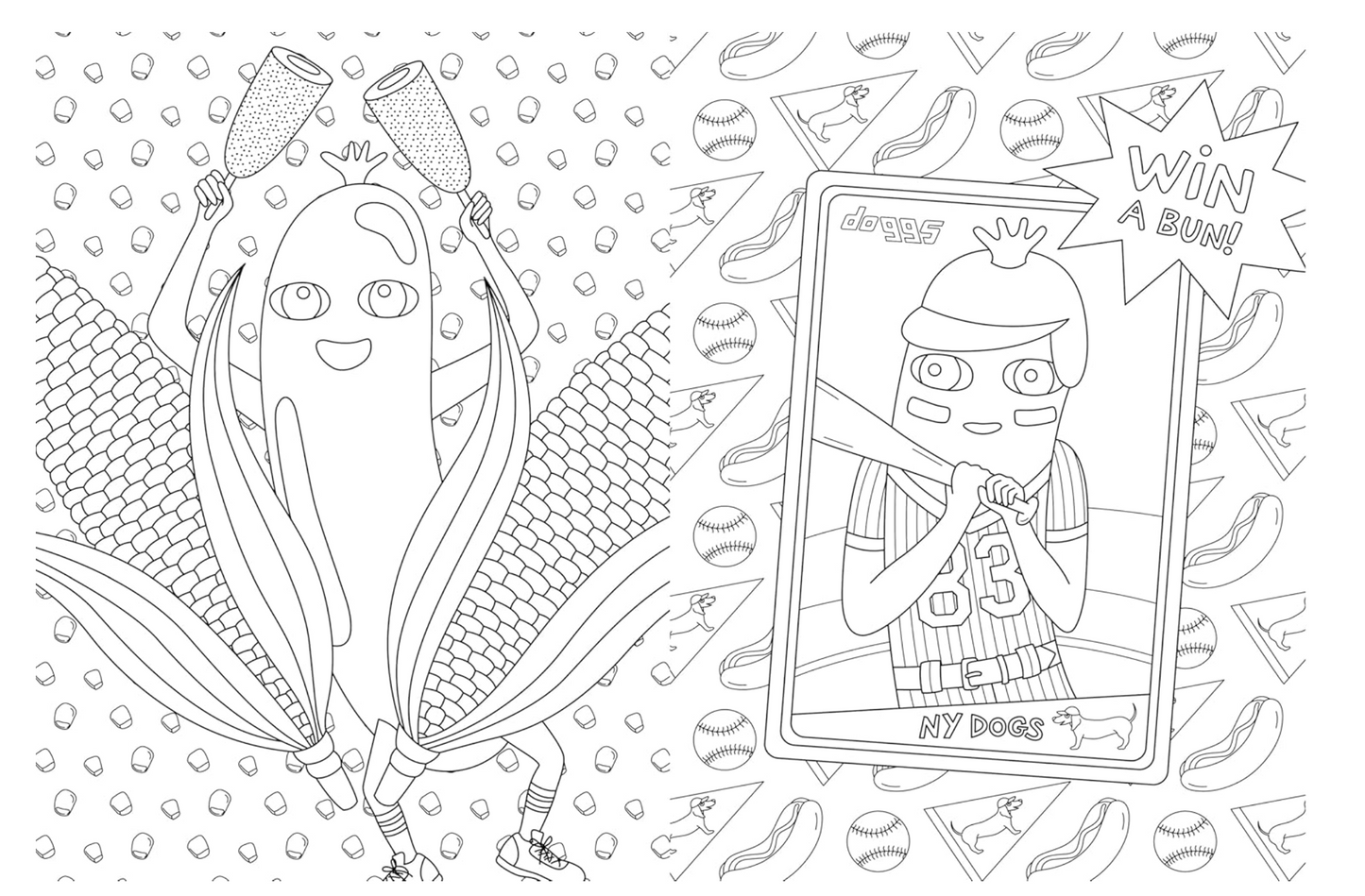 Hot Dog Coloring and Activity Book