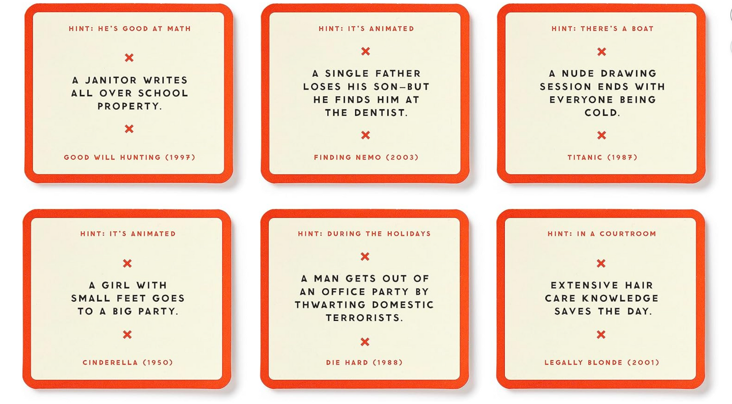 Brass Monkey Poorly Explained Movies – Party Game with 300 Cards Featuring Uniquely Terrible Descriptions of Movies, Suitable for 2-8 Players