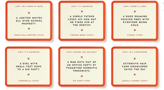 Brass Monkey Poorly Explained Movies – Party Game with 300 Cards Featuring Uniquely Terrible Descriptions of Movies, Suitable for 2-8 Players