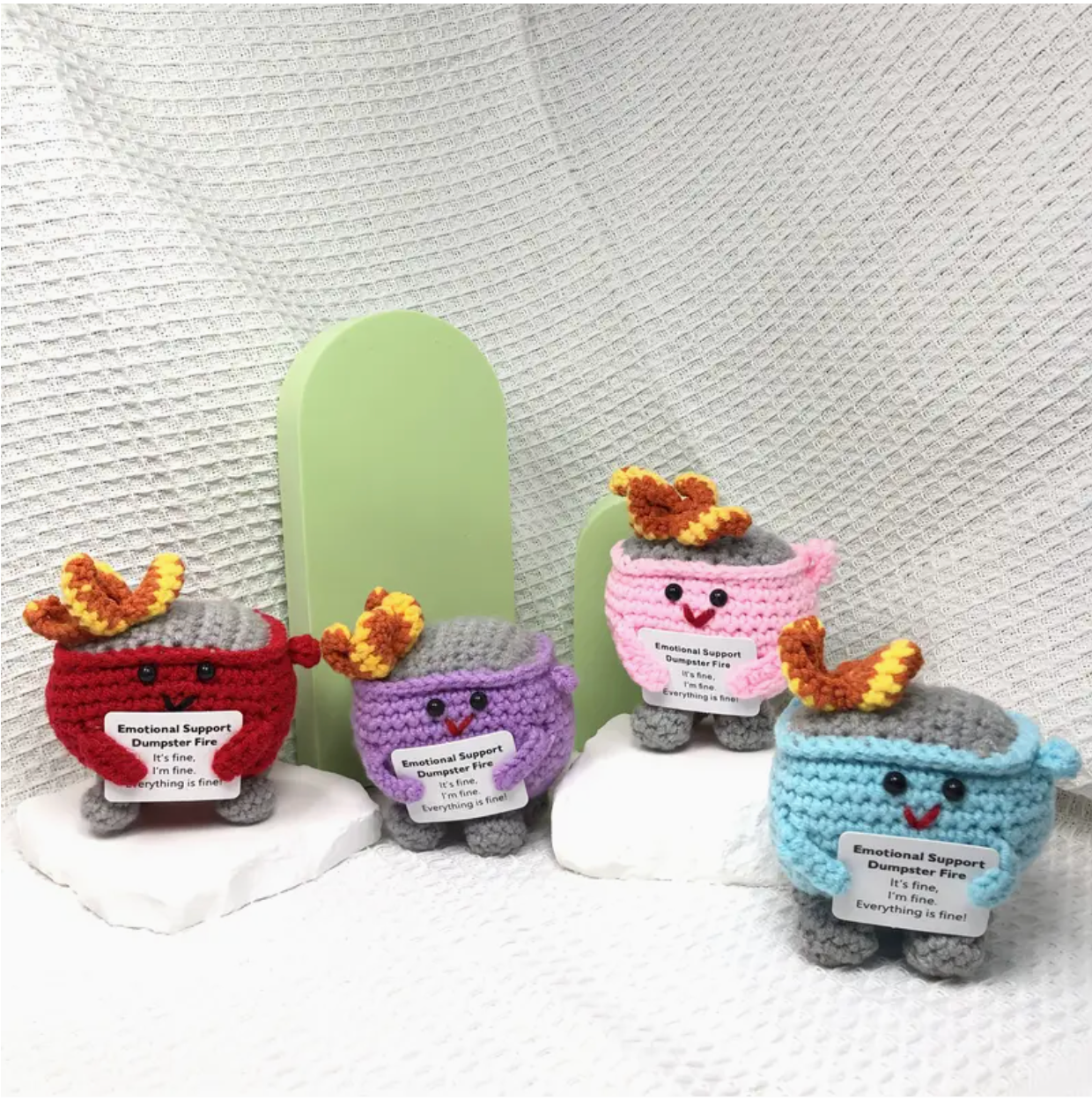 Crocheted Emotional Support Dumpster Fire (Surprise Pick)