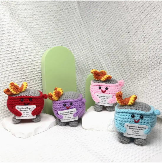 Crocheted Emotional Support Dumpster Fire (Surprise Pick)
