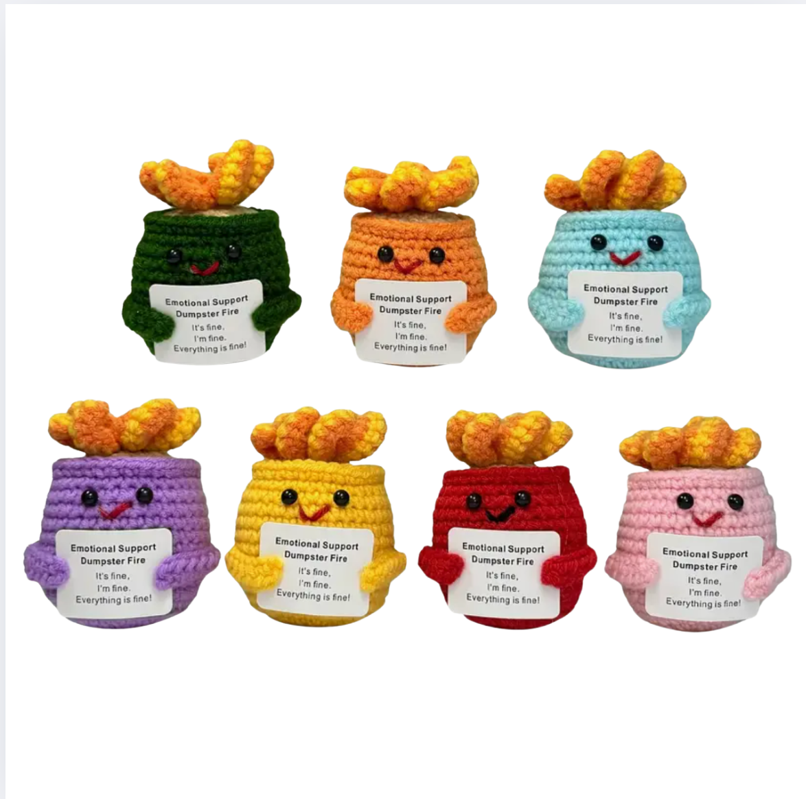 Crocheted Emotional Support Dumpster Fire (Surprise Pick)