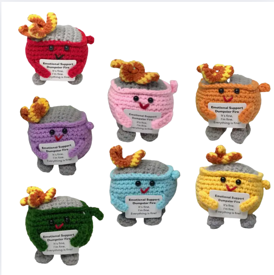 Crocheted Emotional Support Dumpster Fire (Surprise Pick)
