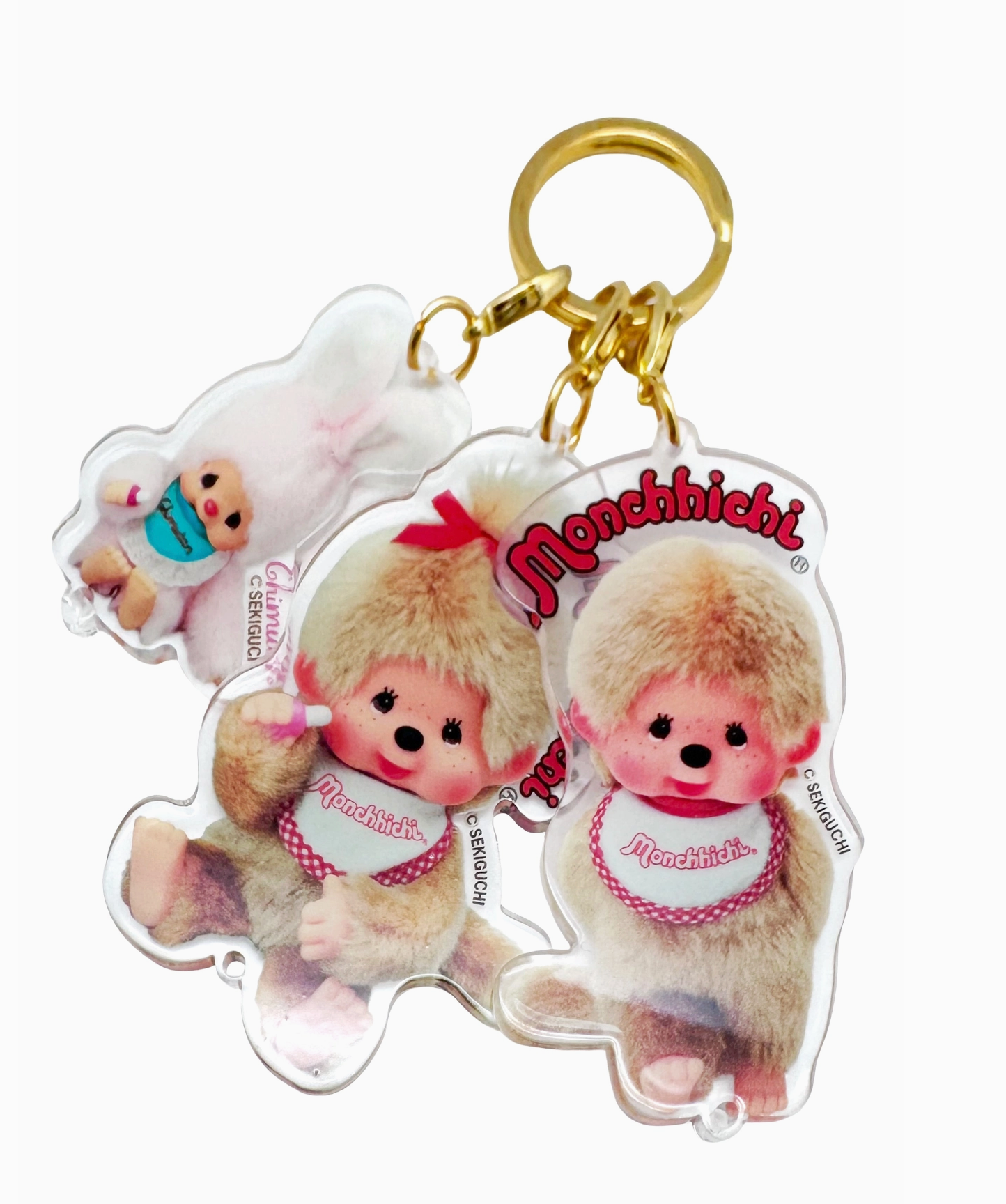 Monchhichi Beige & Chimutan 3PC Acrylic Keychain (Official Licensed)
