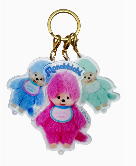 Monchhichi Colorful Neon 3PC Acrylic Keychain