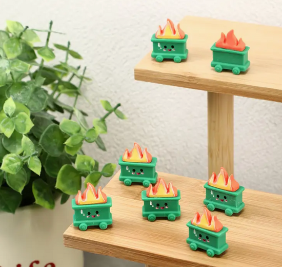 Green Mini Emotional Support Dumpster Fire