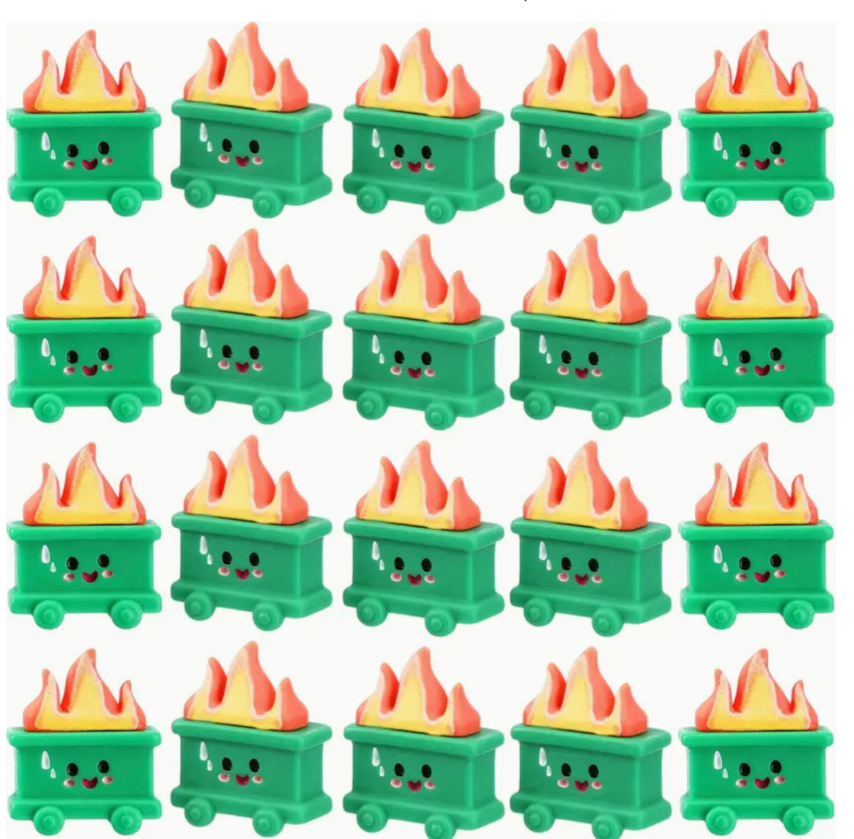 Green Mini Emotional Support Dumpster Fire