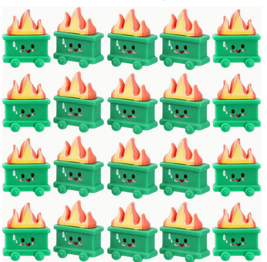 Green Mini Emotional Support Dumpster Fire