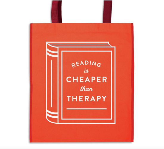 Reading Is Cheaper Than Therapy Reusable Shopping Bag