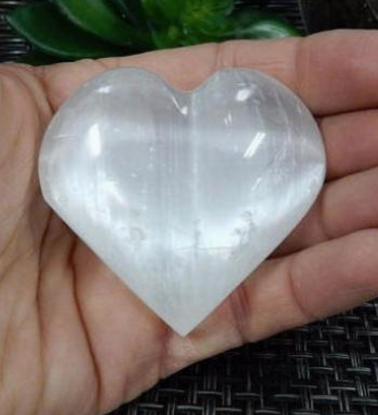 Crystal Selenite Heart Shaped Stone