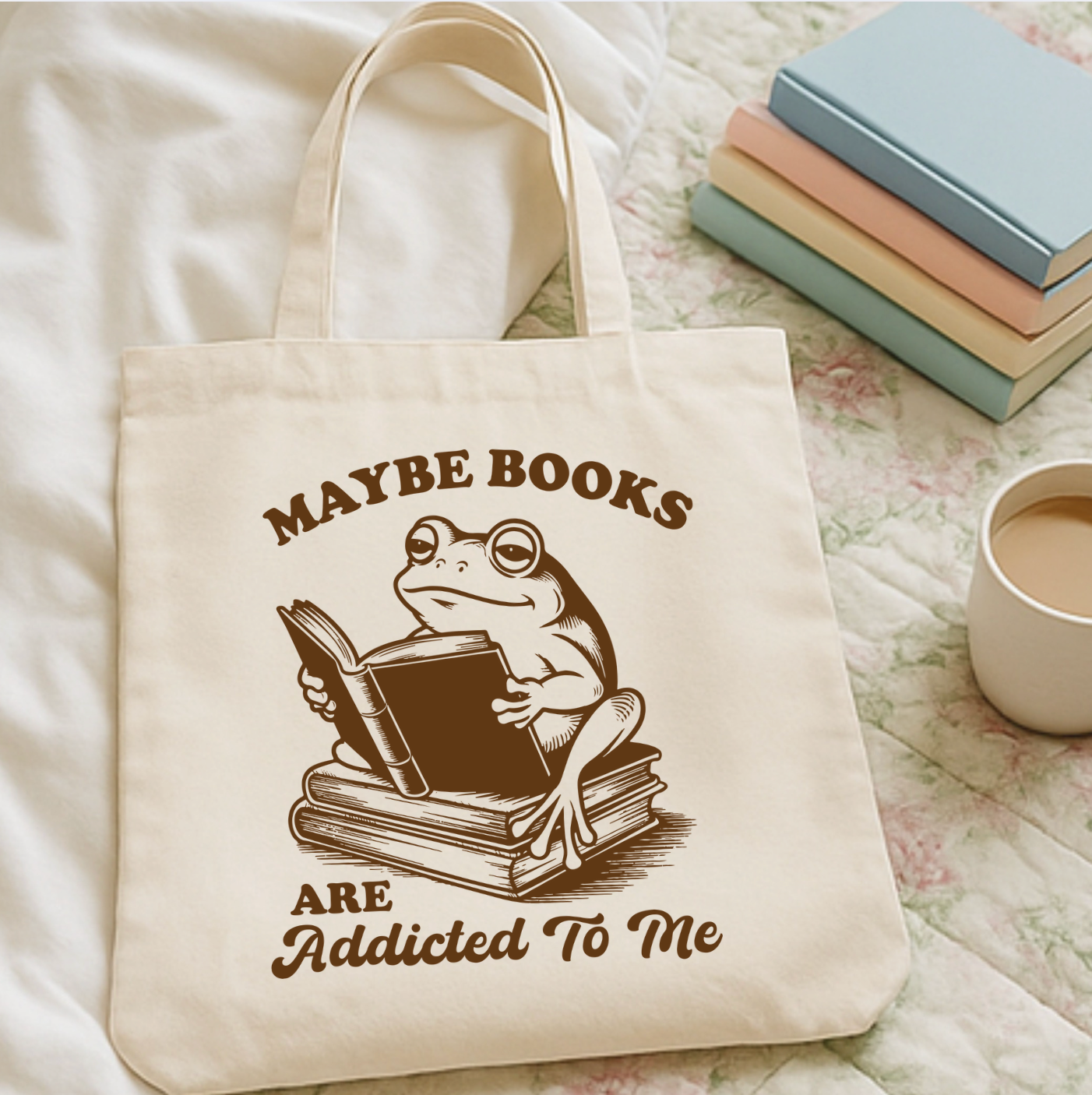 Maybe Books Are Addicted To Me Tote Bag
