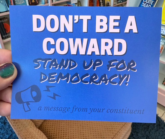 Don't Be A Coward Stand Up For Democracy! (A Message From Your Constituent)