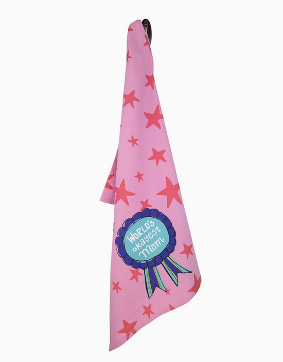 World's Okayest Mom Tea Towel