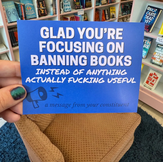 Glad You're Focusing On Banning Books Instead Of Anything Actually Fucking Useful Postcard